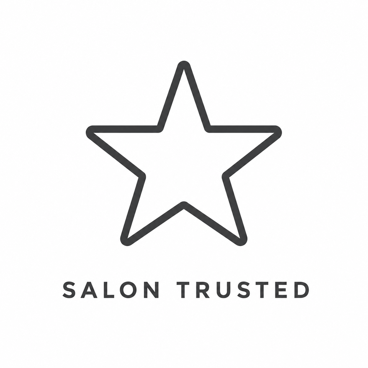 Black star icon with 'Salon Trusted' text on a white background